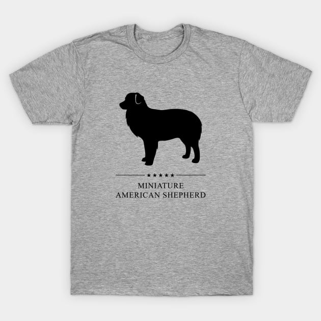 Miniature American Shepherd Black Silhouette T-Shirt by millersye